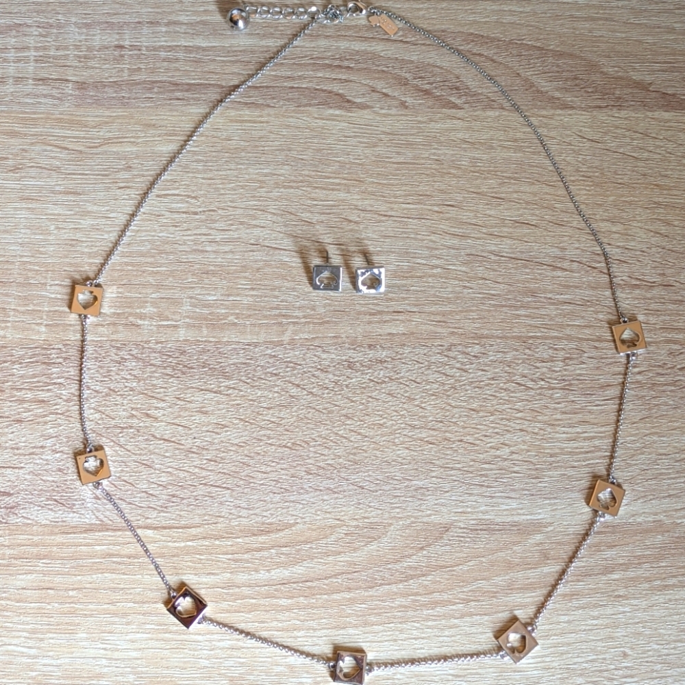 Kate Spade Hole Punch Necklace And Earrings